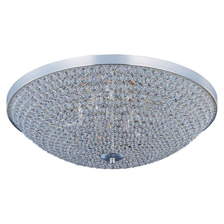 Maxim Six Light Plated Silver Beveled Crystal Glass Bowl Flush Mount 39872BCPS
